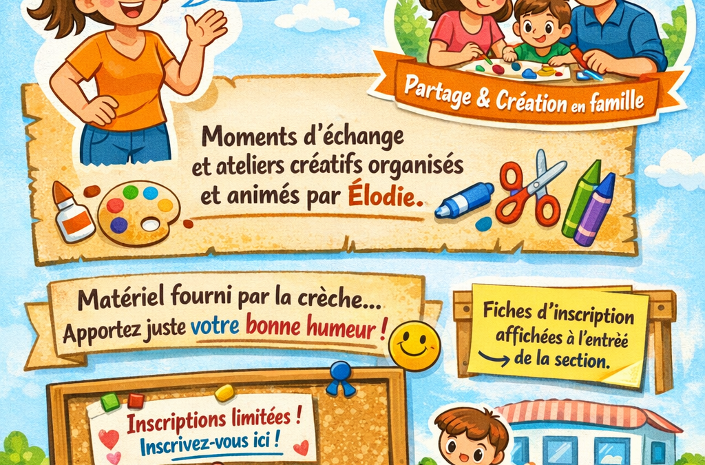 Ateliers parent/enfant à la crèche Pirouettes 🧸